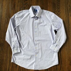 Apt.9 Men’s L 16-16 1/2 32/33 Premier Flex Slim Fit Purple/Blue Geometric Shirt